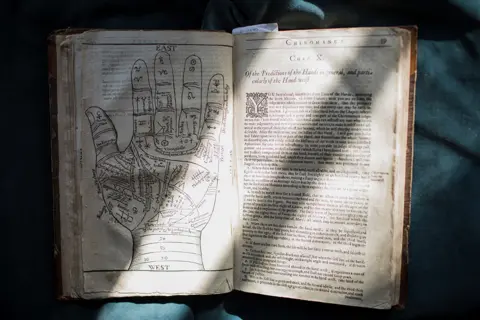 Celeste Noche A 16th century book on palm reading at Innerpeffray Library