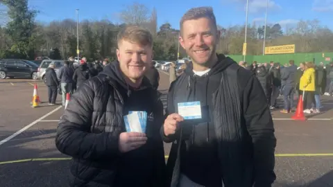 BBC/Daniel Sexton Maidstone fans George and Callum