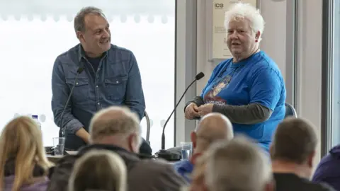 Steven Gourlay Mark Radcliffe and Val McDermid