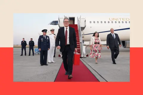 Getty Images  Prime Minister Keir Starmer arriving in the United States for talks with President Biden