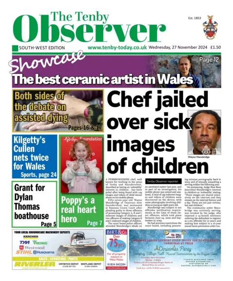 Tenby Observer Front page of the Tenby Observer