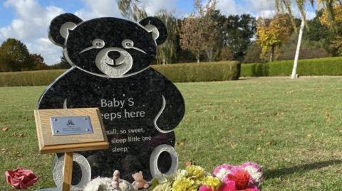 The headstone placed on Baby S grave