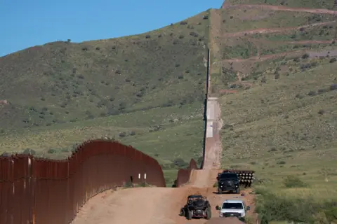 Getty Images Border wall along southern border