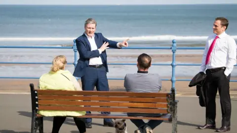 PA Media Keir Starmer campaigning in Hartlepool with Labour candidate Paul Williams