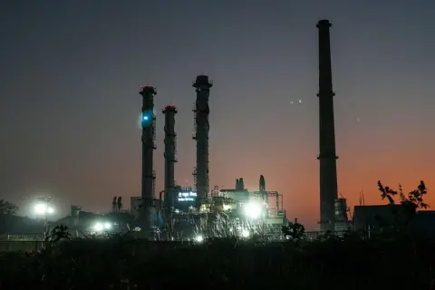 LightRocket via Getty Images A general view of the Mathura Oil Refinery 