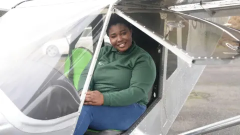 BBC Patricia Mawuli-Porter in a plane