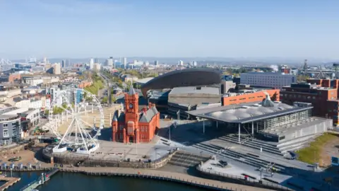 Getty Images Cardiff Bay aerial shot