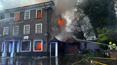 A photo of the fire