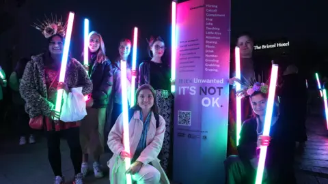 Bristol Nights Group of women taking part in the march