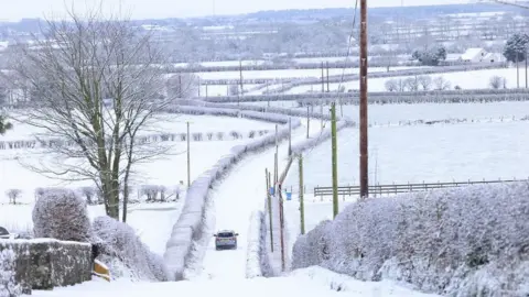 Pacemaker Roads in Armoy, County Antrim, were particularly challenging on Tuesday morning
