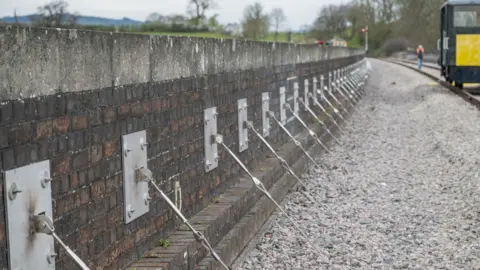 Jack Boskett 240 stainless steel ties secure the parapets on the Stanway Viaduct