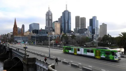 EPA A deserted Melbourne cityscape