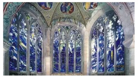 Gloucester cathedral Stained glass windows at Gloucester cathedral