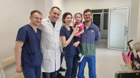 Katie Jennings Rachel with some of the team at St Nicholas Children's Hospital in Lviv