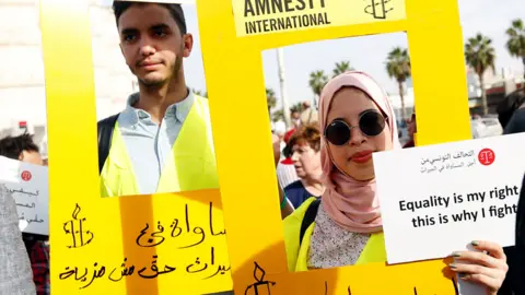 Reuters Protesters shout slogans during a march, demanding equal inheritance rights for women, in Tunis, Tunisia March 10, 2018.