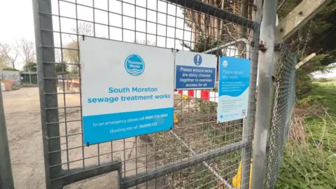 Outside the South Moreton Sewage Treatment Works site.