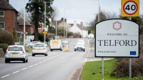 Telford road sign