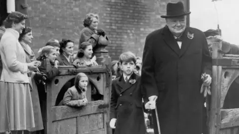 Getty Images Sir Nicholas Soames with his grandfather Sir Winston Churchill