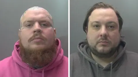 Police custody photos of Joshua Longland and Benjamin Hollis