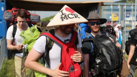 Getty Images Man with I heart Manchester hat