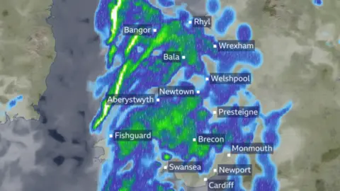 Met Office Weather map of Wales