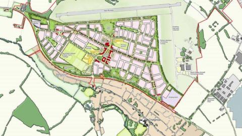 The masterplan for the 3,000-home development