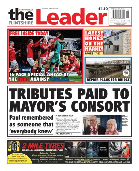 Flintshire Leader Front page of the Flintshire Leader
