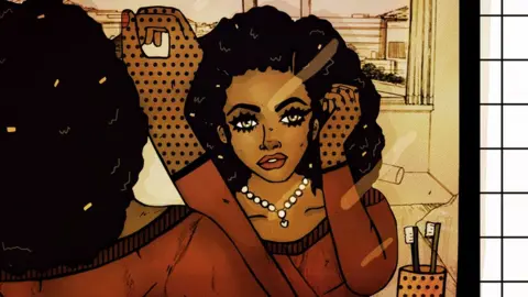 Karen Charmaine Chanakira Illustration of a woman doing her make-up