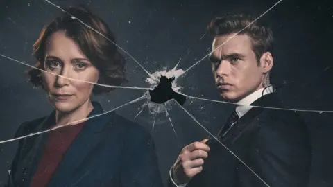 BBC Keeley Hawes and Richard Madden in the Bodyguard