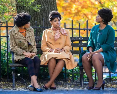 Getty Images Jennifer Hudson films a scene from Aretha in New York