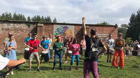 live music at community picnic in Bute Park