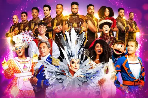 Qdos/LW Theatres The cast of Pantoland at the Palladium