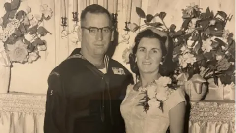 Gerri Parry Betty Pierce and her husband Bill on their wedding day in 1958