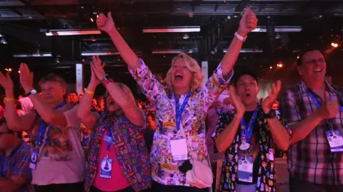 Getty Images Crowds of people at the D23 preview of COCO