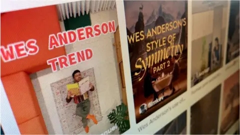 BBC Screen shot of Wes Anderson-style videos on TikTok