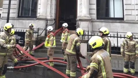 LFB Firefighters at the scene