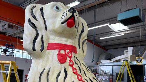One of the 8ft dogs which will be installed outside Hanley town hall 