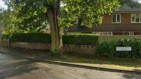 The junction of Upper Belmont Road with Upland Avenue in Chesham, Buckinghamshire. 