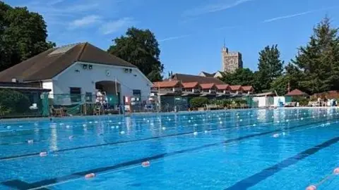 BBC Weather Watcher 'Routopia' The outdoor pool at Guildford Lido