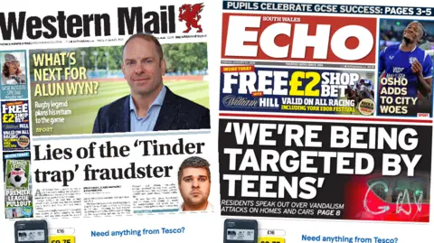 Front page of Western Mail and South Wales Echo