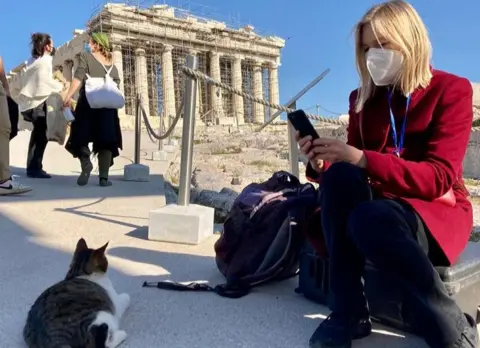 Bethany Bell on the Acropolis in Athens