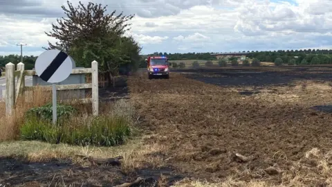 Essex County Fire & Rescue Service A field fire at Boreham, Chelmsford