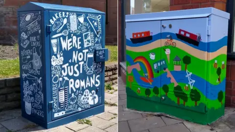 Chester BID BT cabinets painted by Luka Morrell and Sophia Shaw