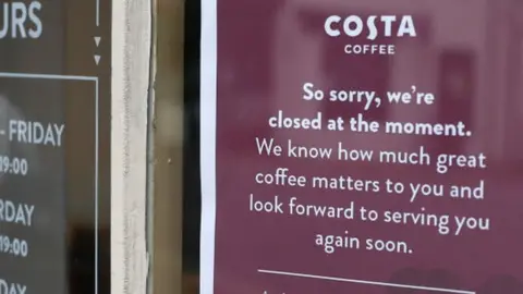 Getty Images A closed branch of coffee chain Costa