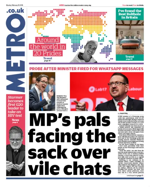 Metro newspaper front page