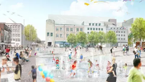 Northampton Borough Council Indicative image of how Northampton Market Square might look