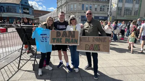 Daniel Masters with his family ran for Prostate Cancer. Dad Mick is recovering from prostate cancer and raised more than £500