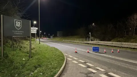 YappApp Road closure in Rodley, Leeds