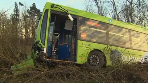 Guided bus crash