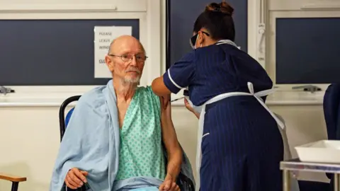 Reuters William Shakespeare receives his Covid-19 vaccine